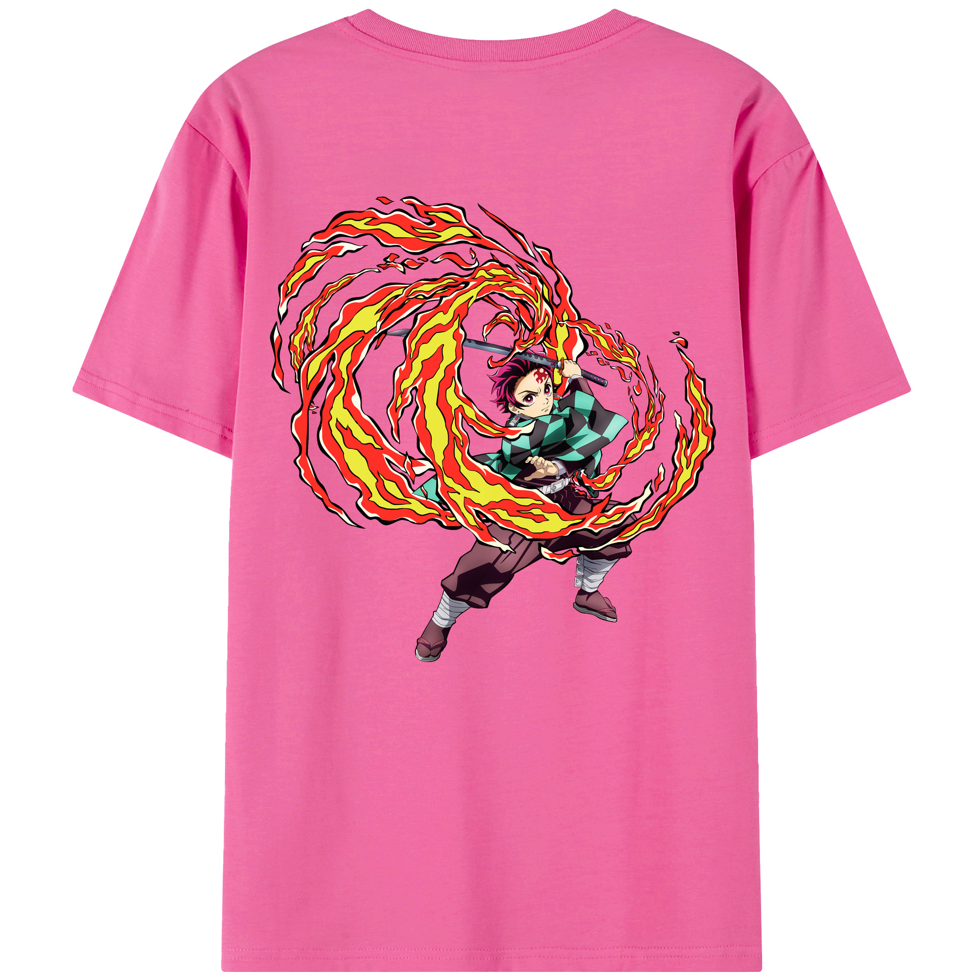 （画像用） 鬼滅の刃 竈門 炭治郎／かまど たんじろう Kamado Tanjirou レディース半袖Tシャツ(バックプリント)